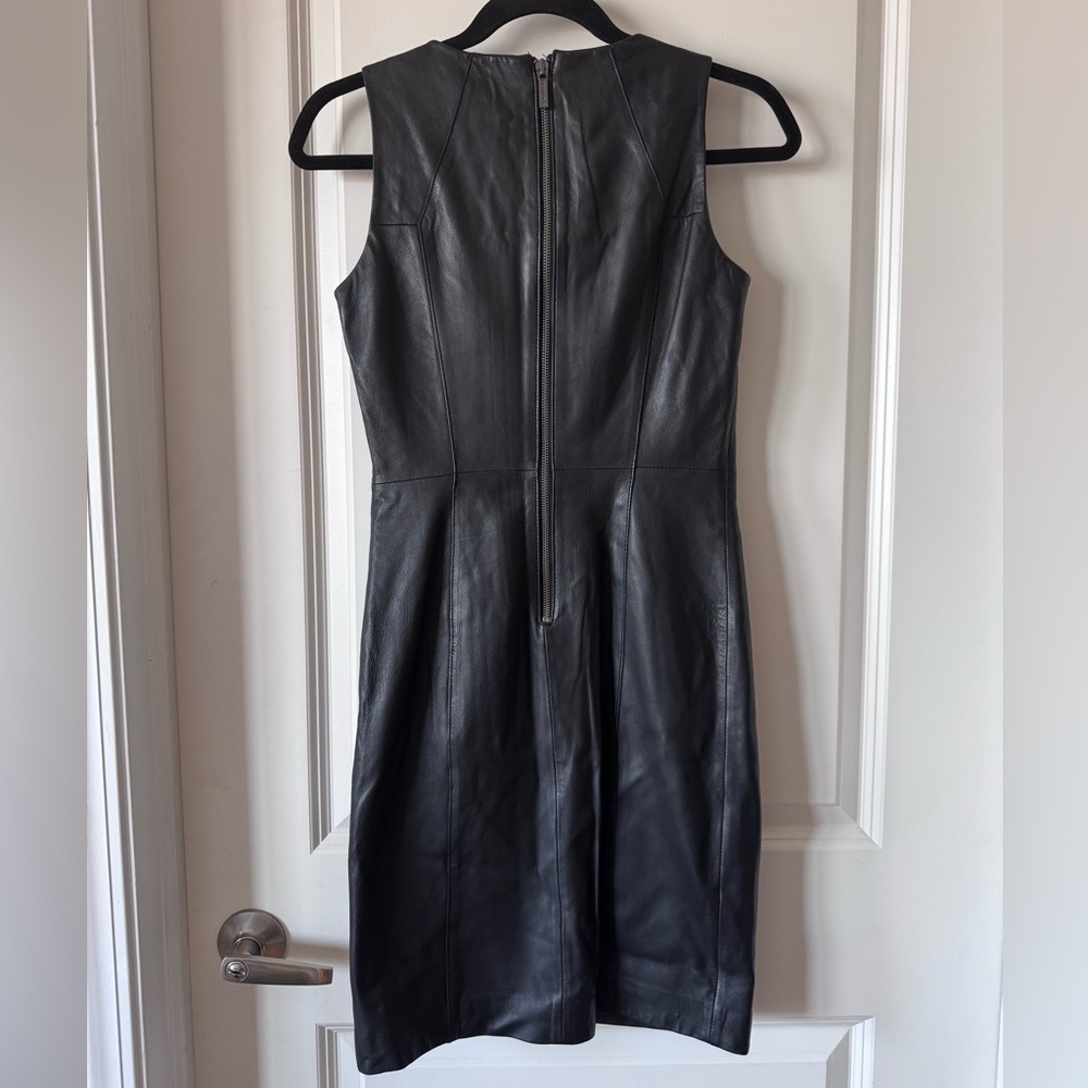 Michael Kors Genuine Black Leather Dress - Picture 3 of 4